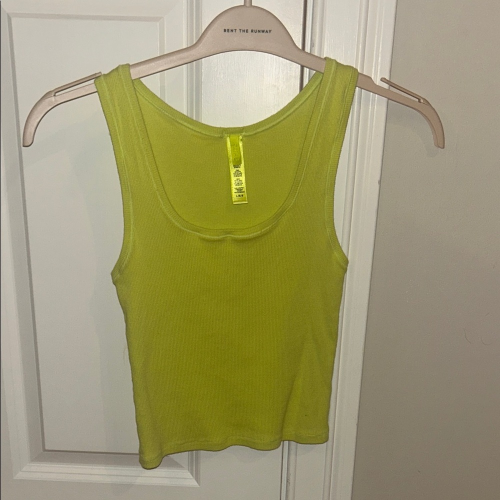 SKIMS Neon Green Ribbed Tank Top